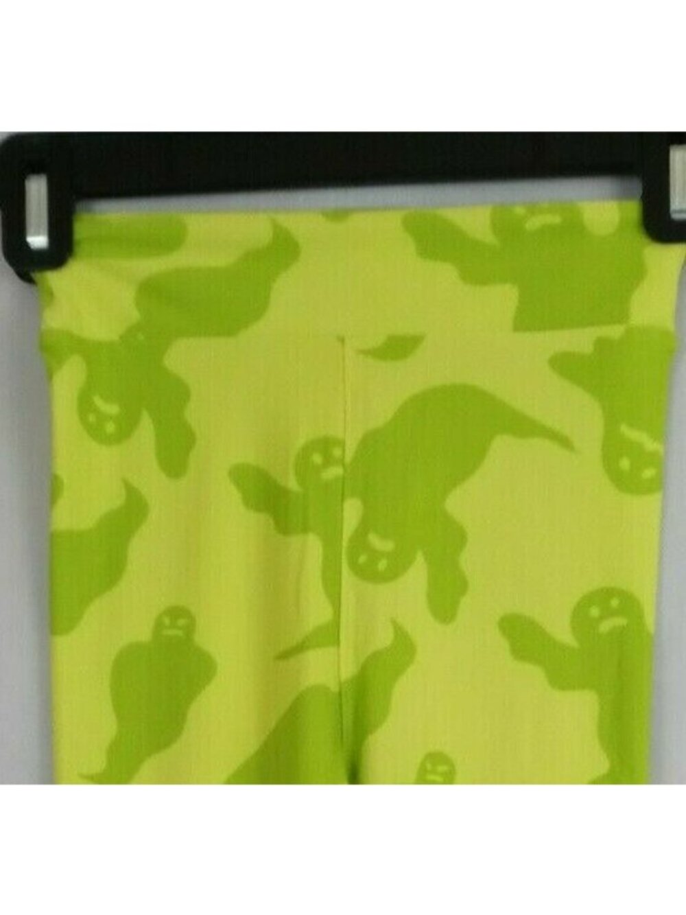 New LuLaRoe Leggings Lime Green With Ghosts Design Kids Size L/XL - Picture 4 of 6